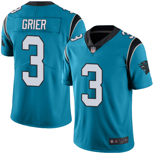 Carolina Panthers Limited Blue Men Will Grier Jersey NFL Football 3 Rush Vapor Untouchable